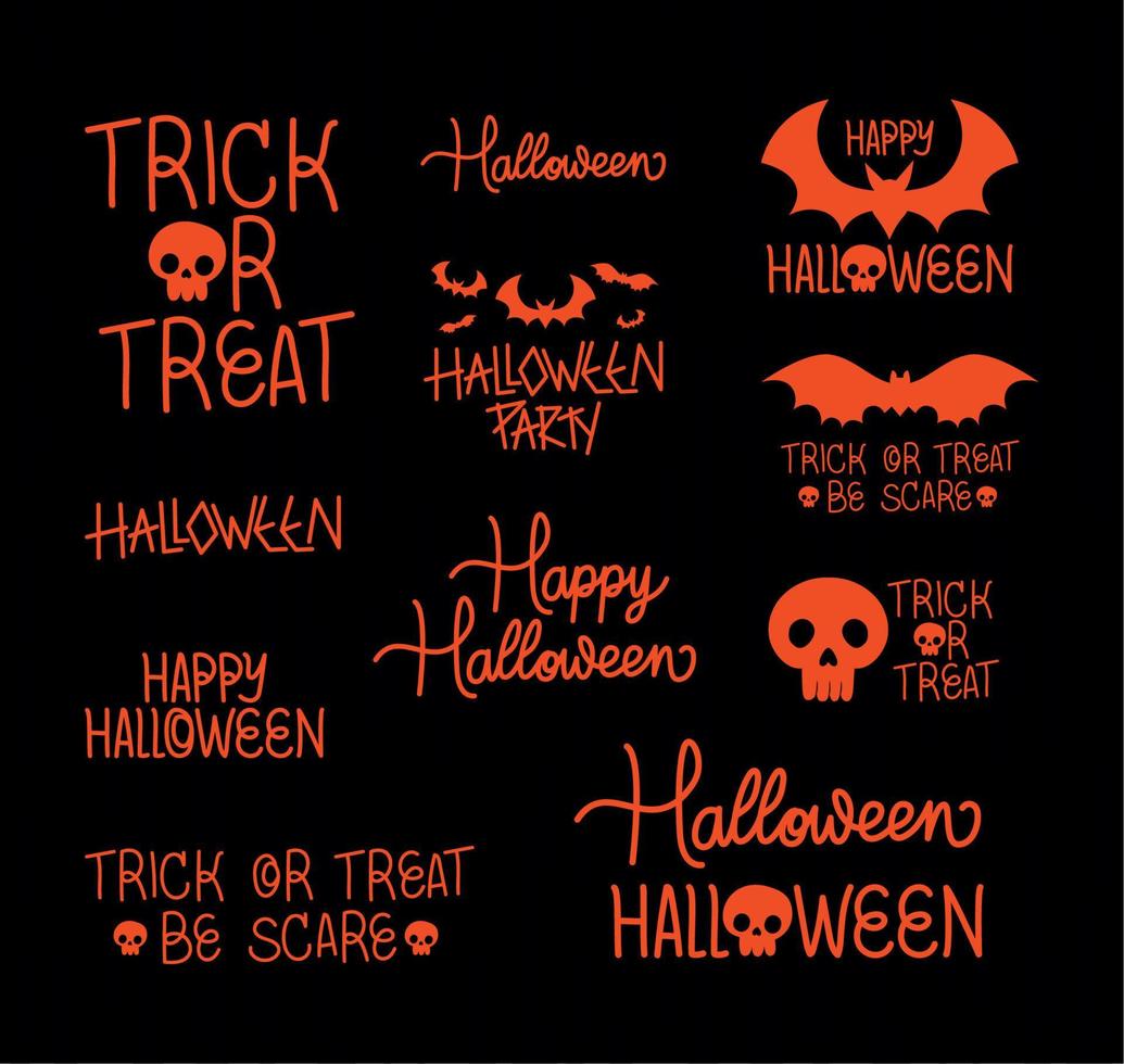 halloween citaten reeks vector