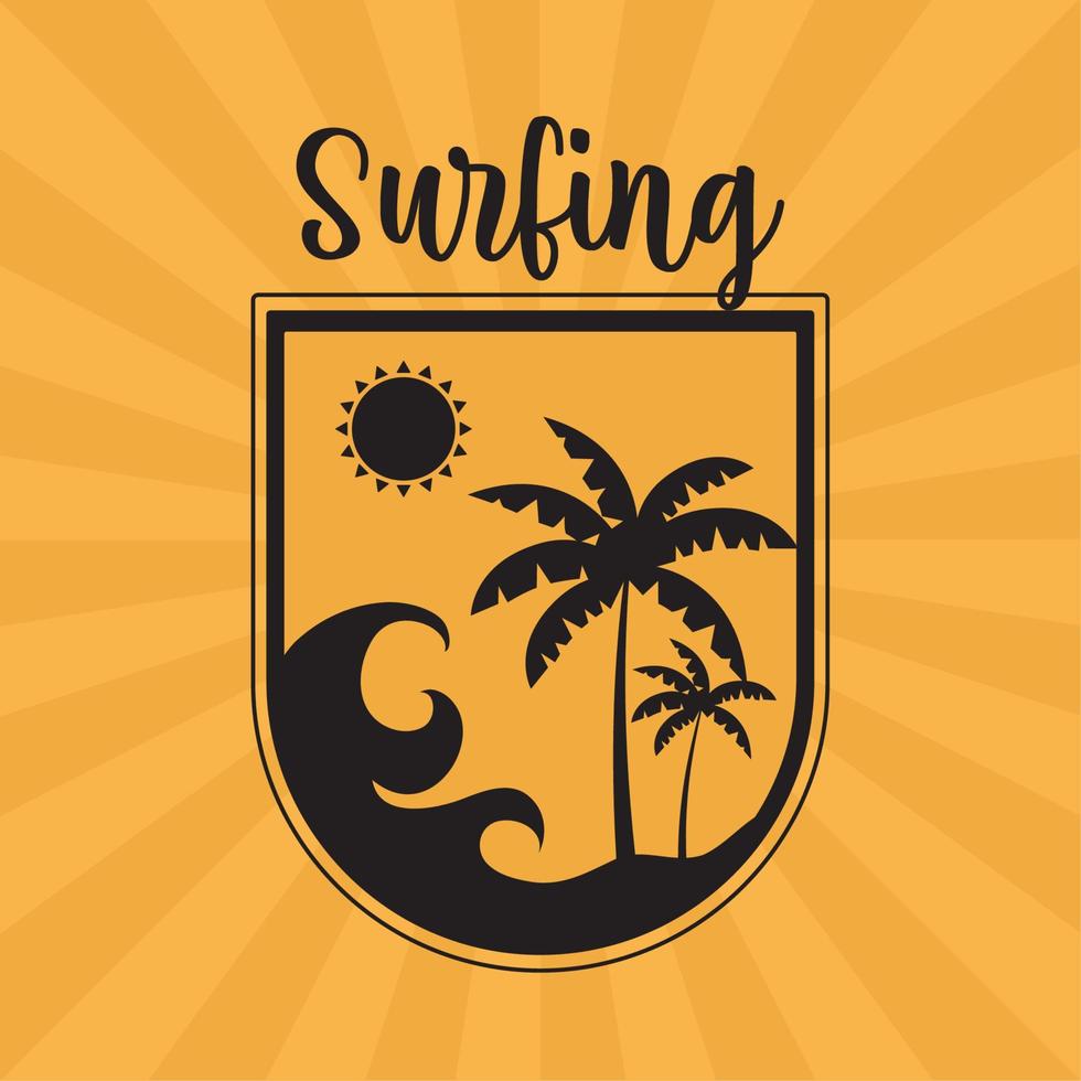 surfing insigne kaart vector