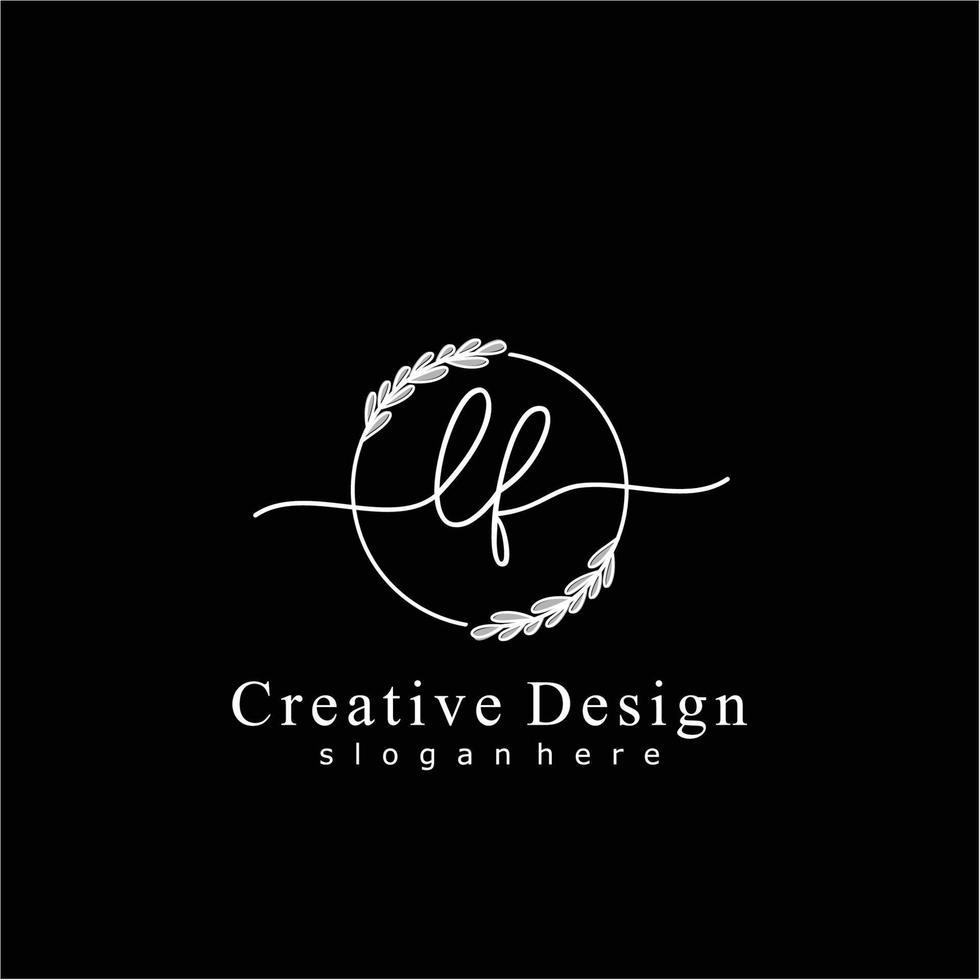 eerste lf schoonheid monogram en elegant logo ontwerp, handschrift logo van eerste handtekening, bruiloft, mode, bloemen en botanisch logo concept ontwerp. vector