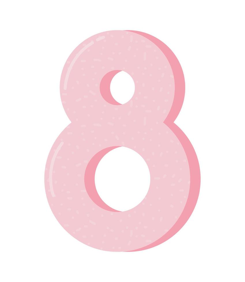 roze nummer acht vector