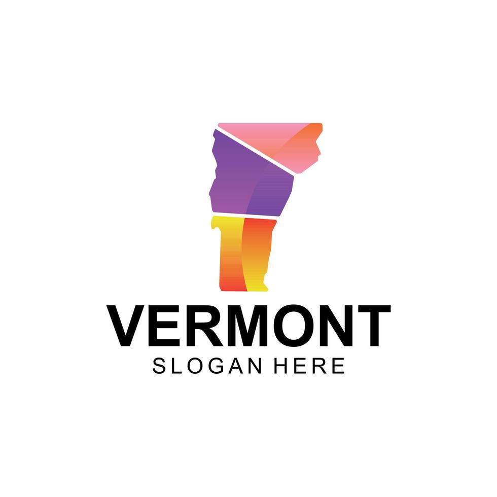 Vermont kaart kleurrijk meetkundig illustratie ontwerp vector