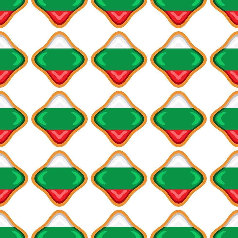 patroon koekje met vlag land bulgarije in smakelijk biscuit vector