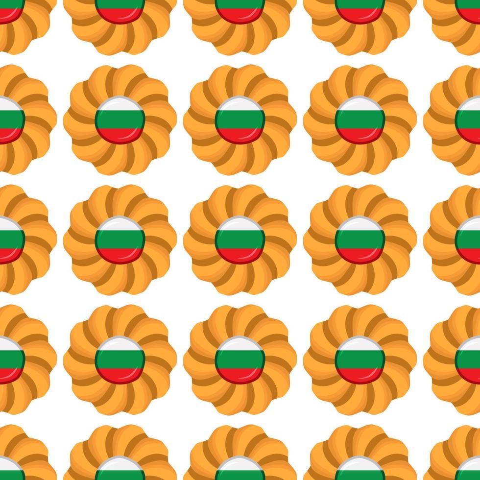 patroon koekje met vlag land bulgarije in smakelijk biscuit vector