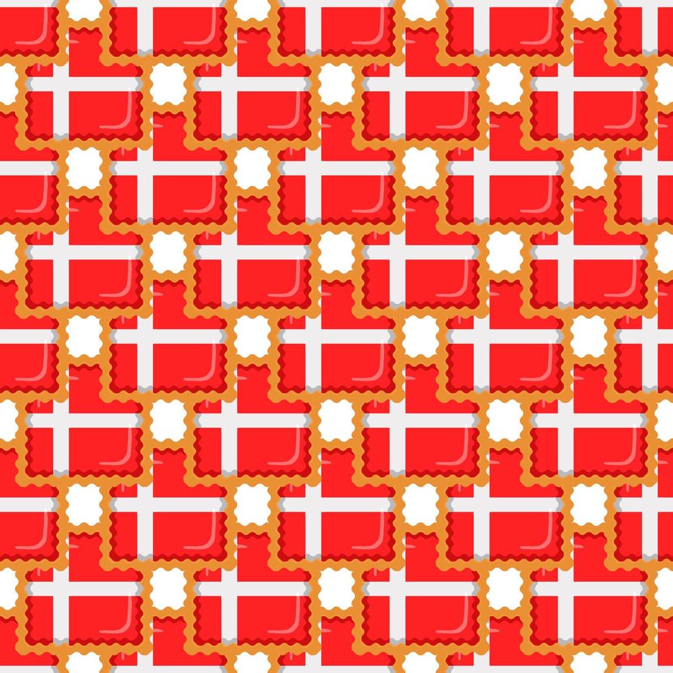 patroon koekje met vlag land Denemarken in smakelijk biscuit vector