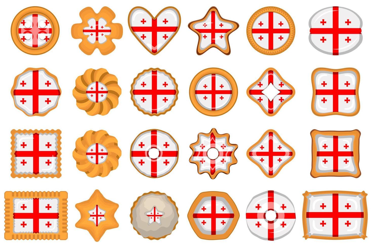 eigengemaakt koekje met vlag land Georgië in smakelijk biscuit vector