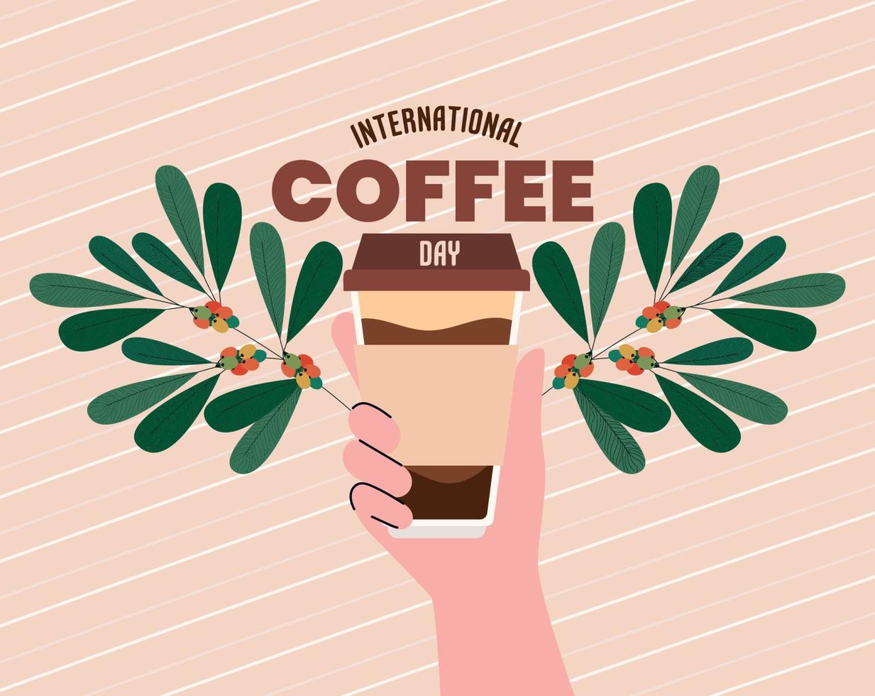 Internationale koffie dag beeld vector