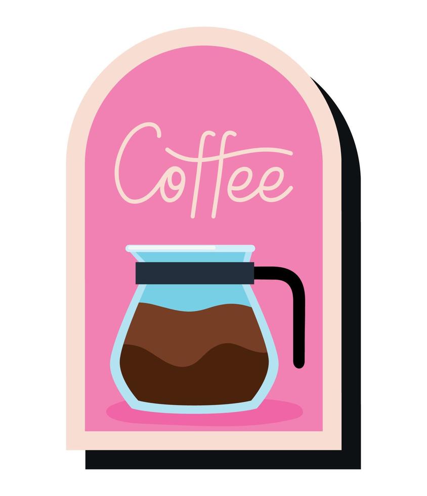 koffie pot postzegel vector