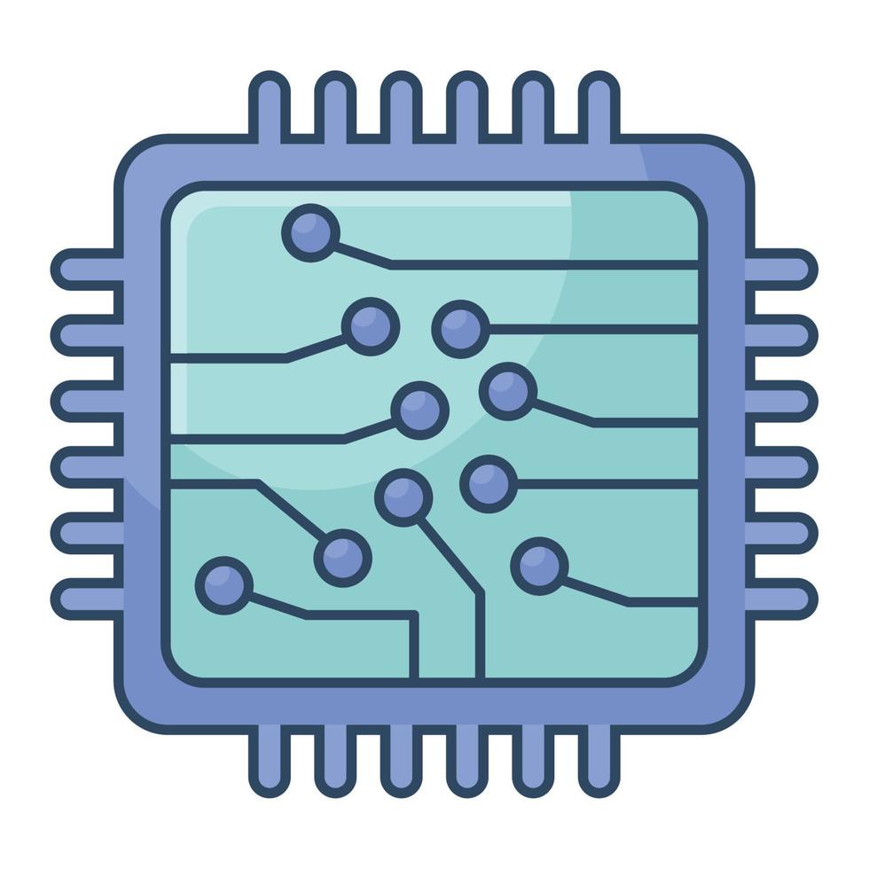 blauw microchip ontwerp vector