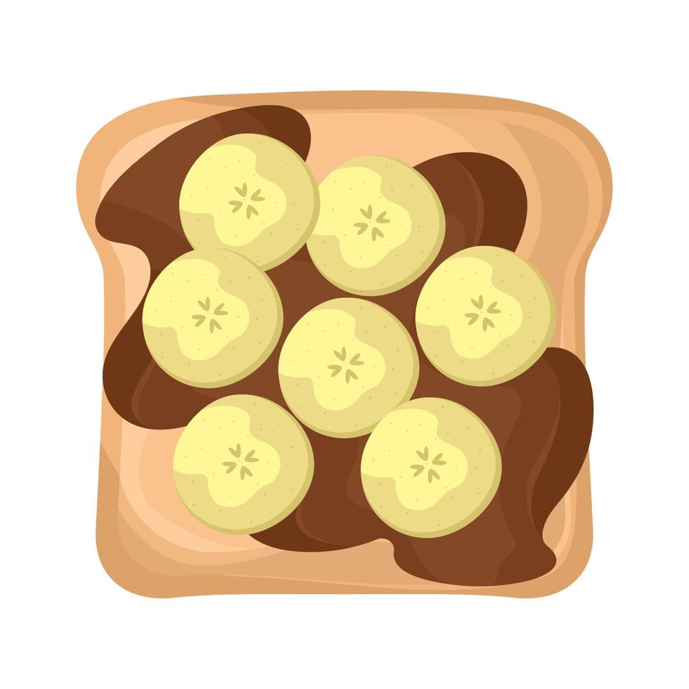 bananen en chocola geroosterd brood vector