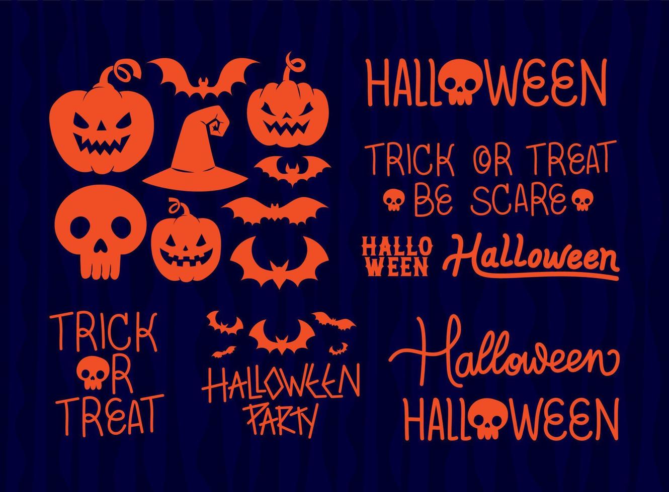 halloween citaten en items vector