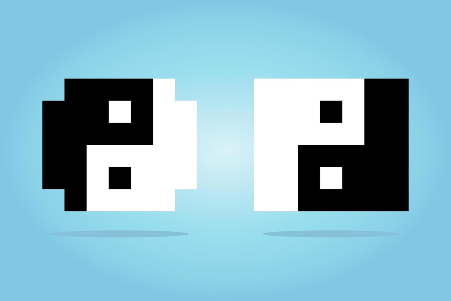 8-bits pixellogo yin yang in vectorillustraties voor game-items of kruissteekpatronen vector