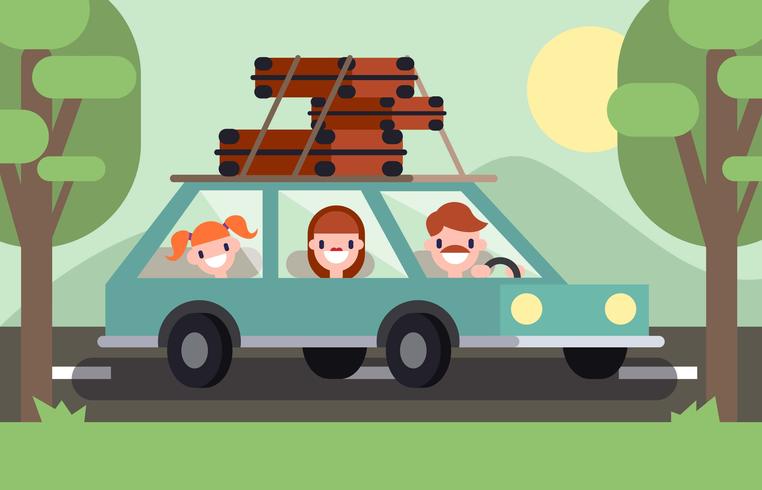 Familie vakantie vakantie platte illustratie Vector