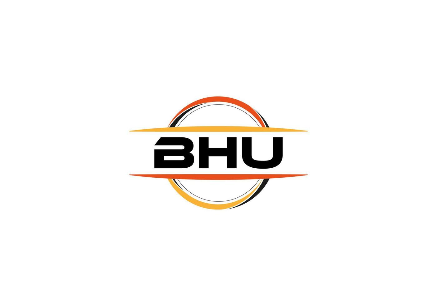 bhu brief royalty Ovaal vorm logo. bhu borstel kunst logo. bhu logo voor een bedrijf, bedrijf, en reclame gebruiken. vector