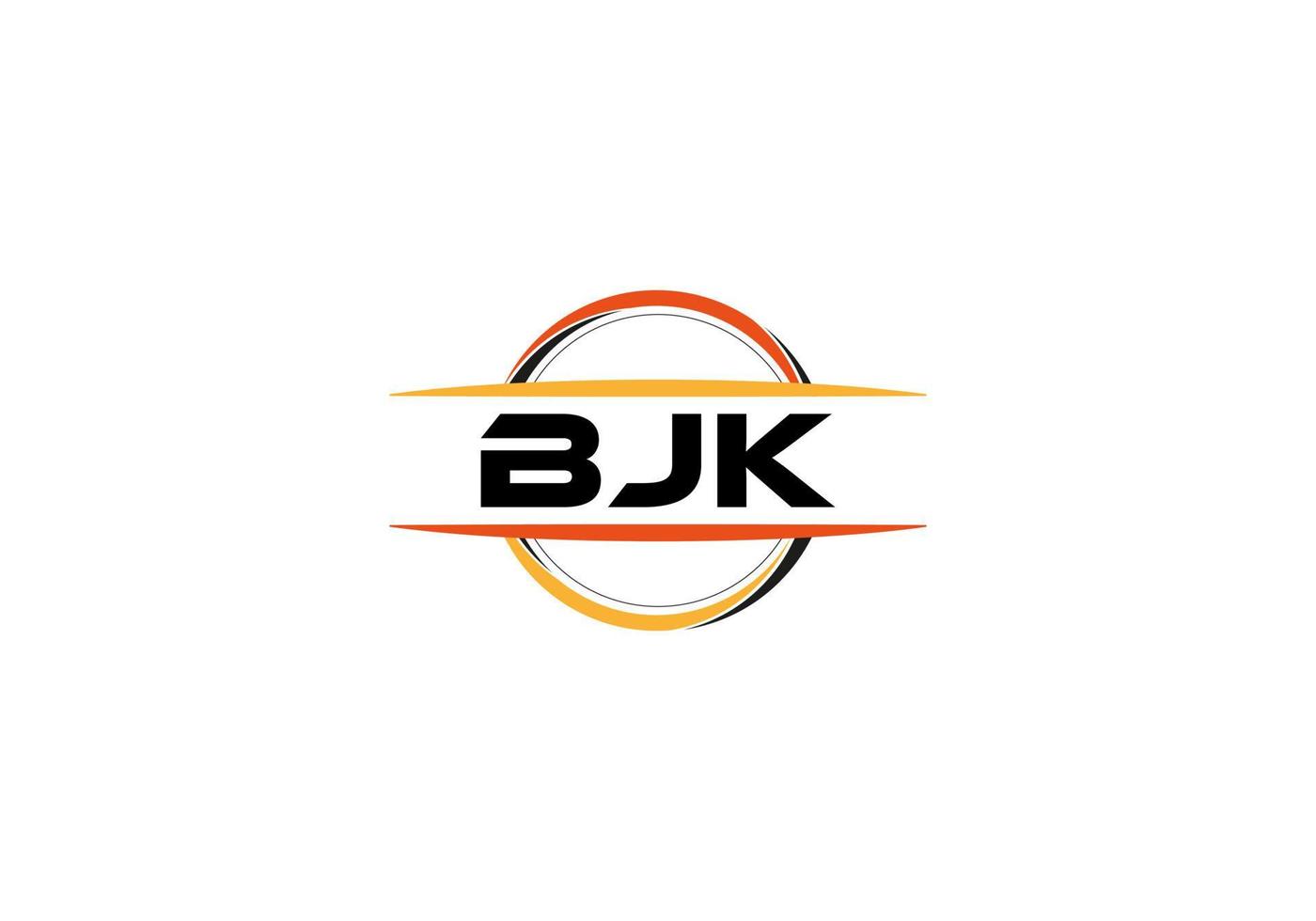 bjk brief royalty Ovaal vorm logo. bjk borstel kunst logo. bjk logo voor een bedrijf, bedrijf, en reclame gebruiken. vector