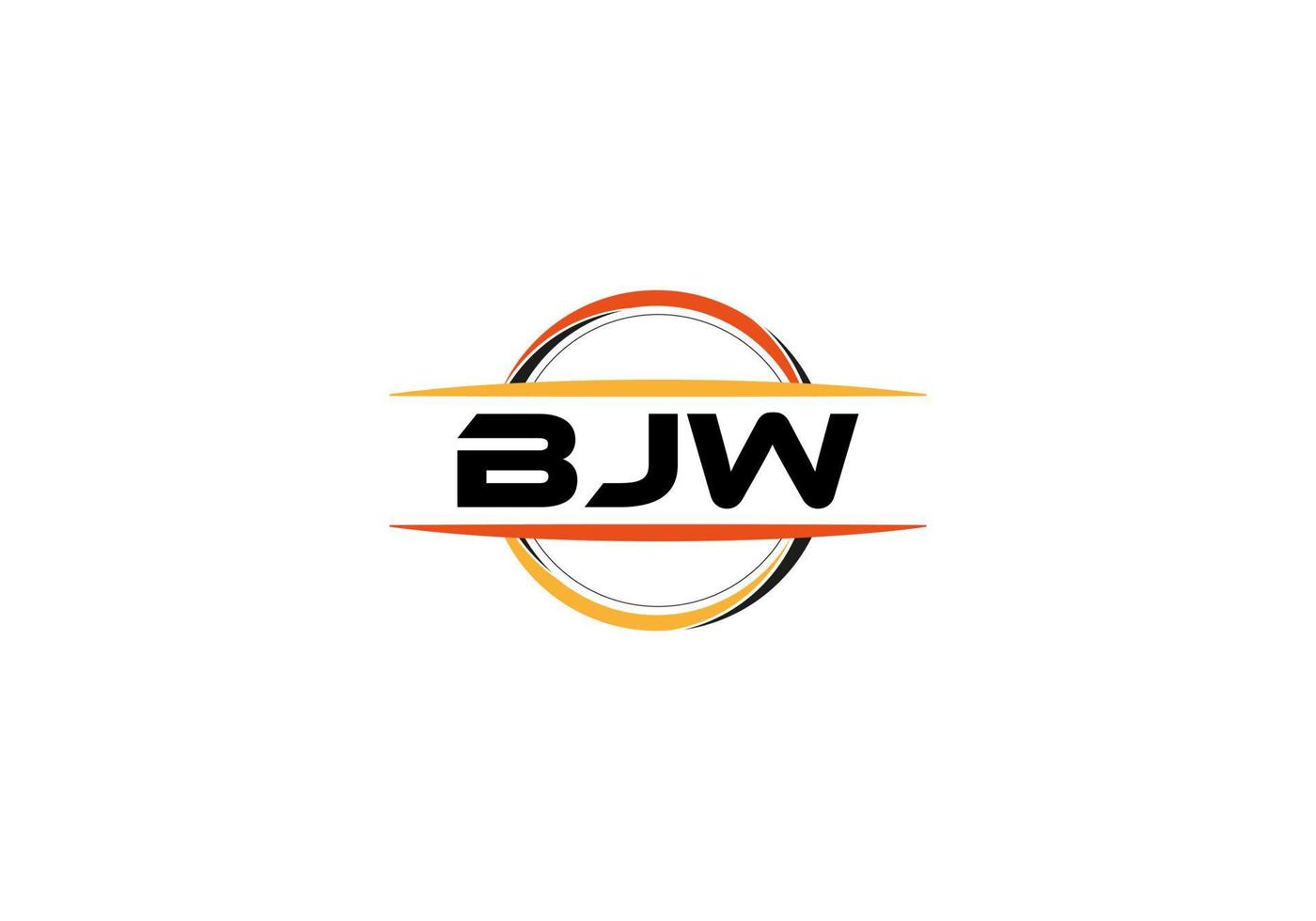 bjw brief royalty Ovaal vorm logo. bjw borstel kunst logo. bjw logo voor een bedrijf, bedrijf, en reclame gebruiken. vector