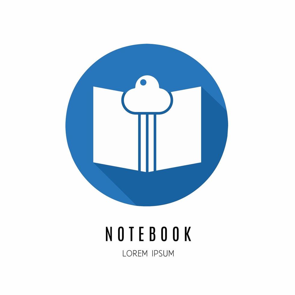 notitieboekje icoon in vlak. logo voor bedrijf. voorraad vector. vector