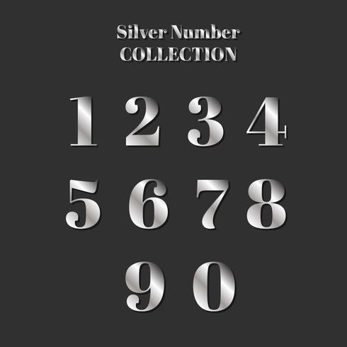 zilveren nummerverzameling vector