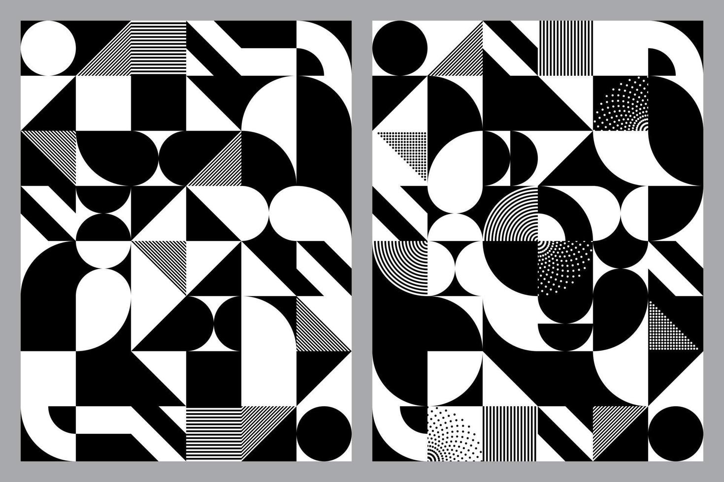 zwart en wit meetkundig vormen bauhaus stijl kunst vector