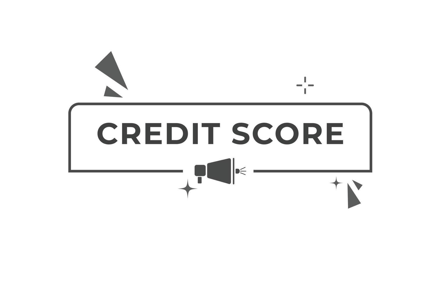 credit partituur knop. toespraak bubbel, banier etiket credit partituur vector