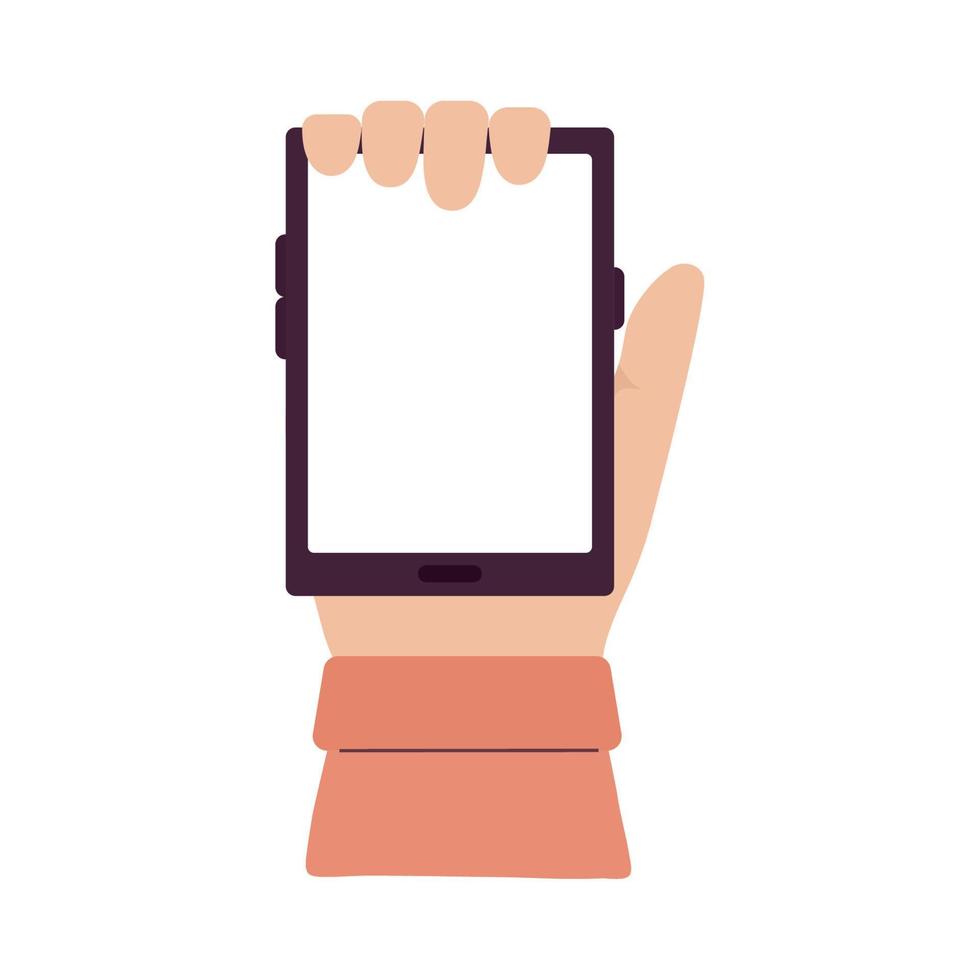 hand met telefoon vector