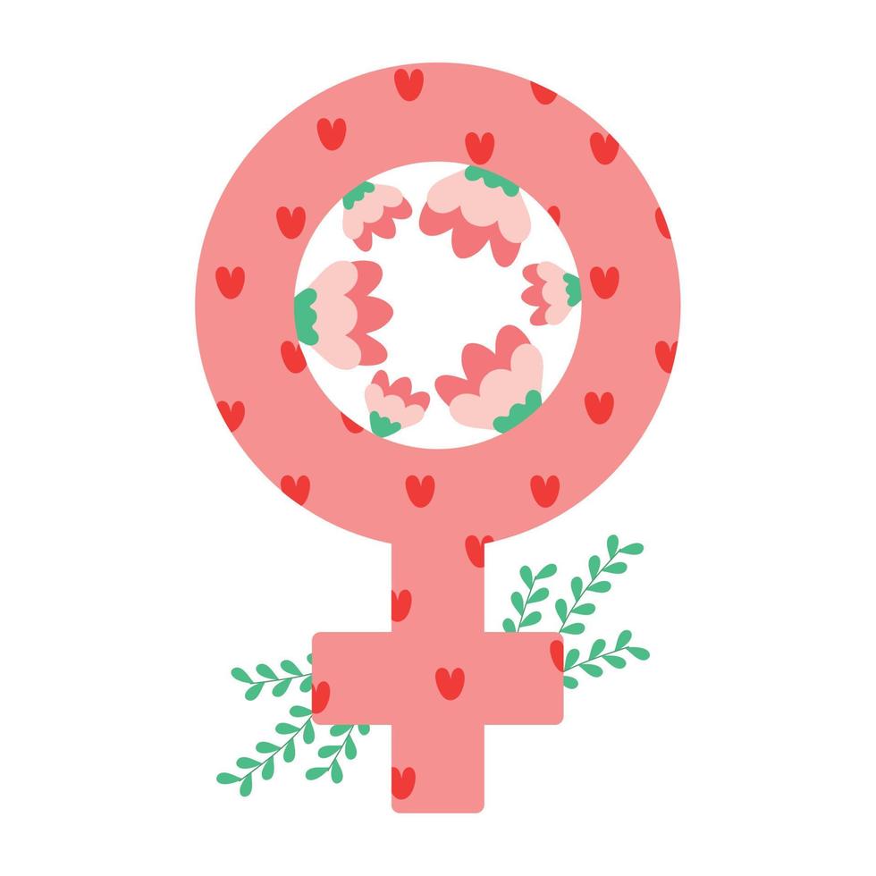 Venus symbool met rozen vector