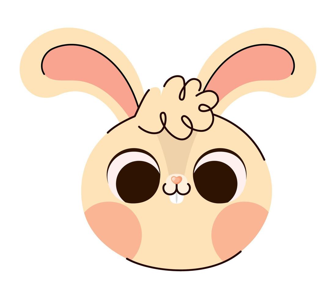 geel konijn gezicht vector