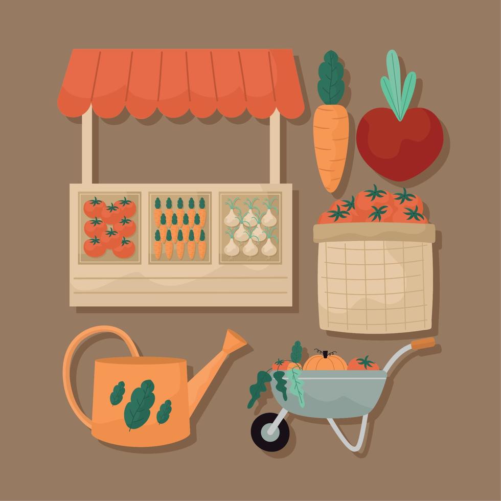 lokaal markt items vector