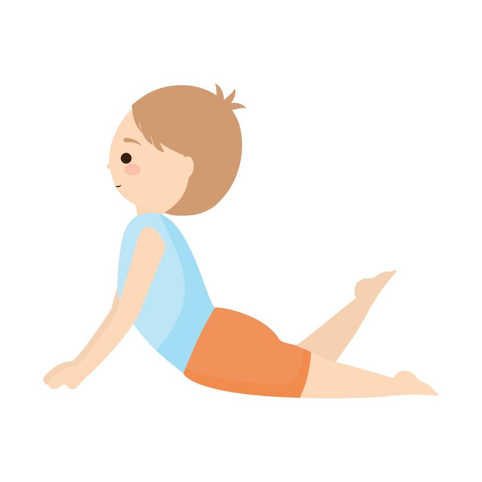 schattig yoga jongen vector