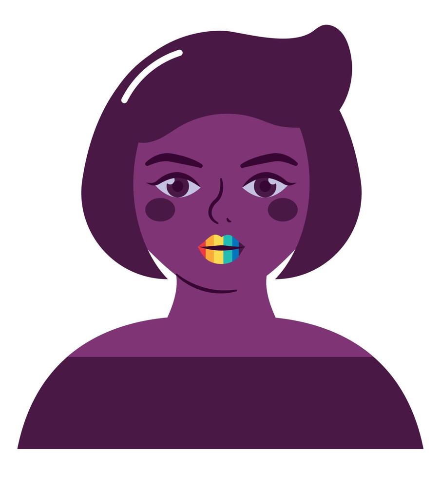 vrouw met lgbtiq lippenstift vector