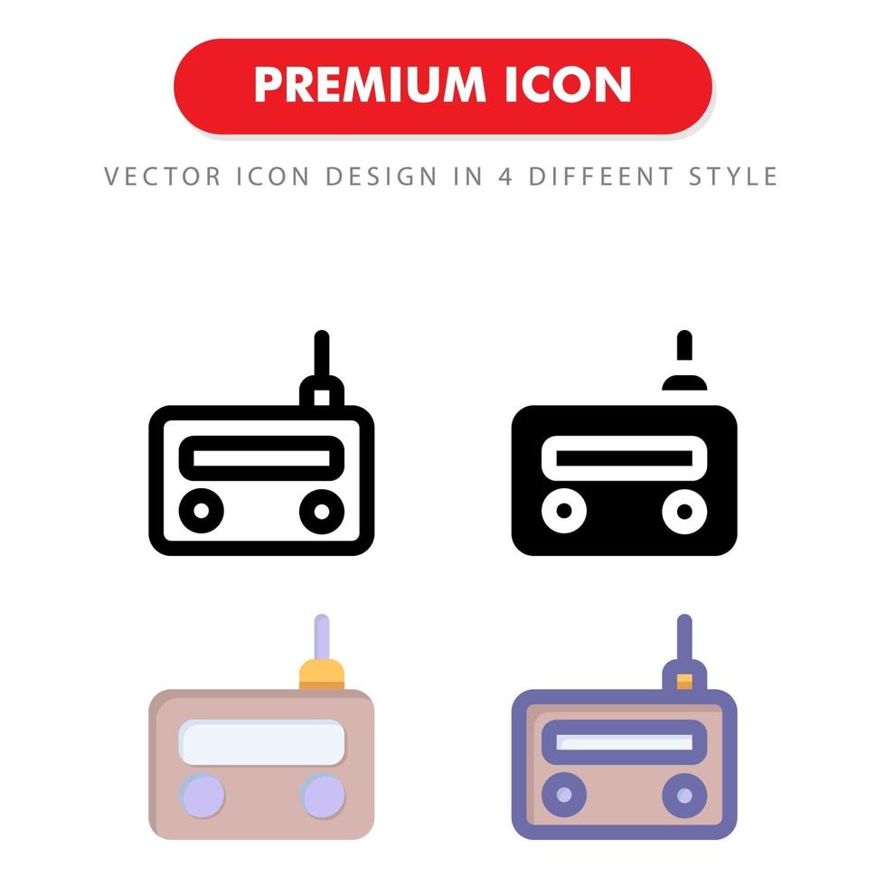 radio icon pack geïsoleerd op een witte achtergrond. voor uw websiteontwerp, logo, app, ui. vectorafbeeldingen illustratie en bewerkbare beroerte. eps 10. vector