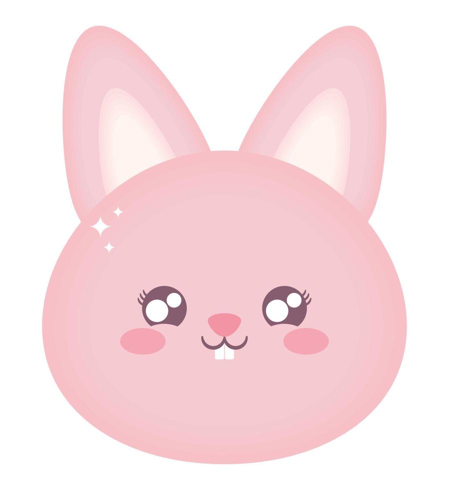 roze konijn gezicht vector