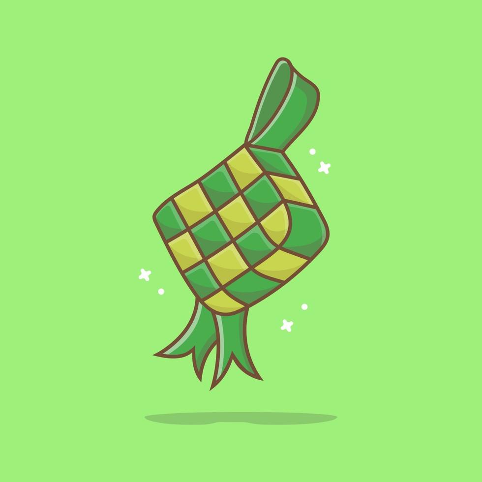 schattige ketupat voedsel pictogram illustratie vector