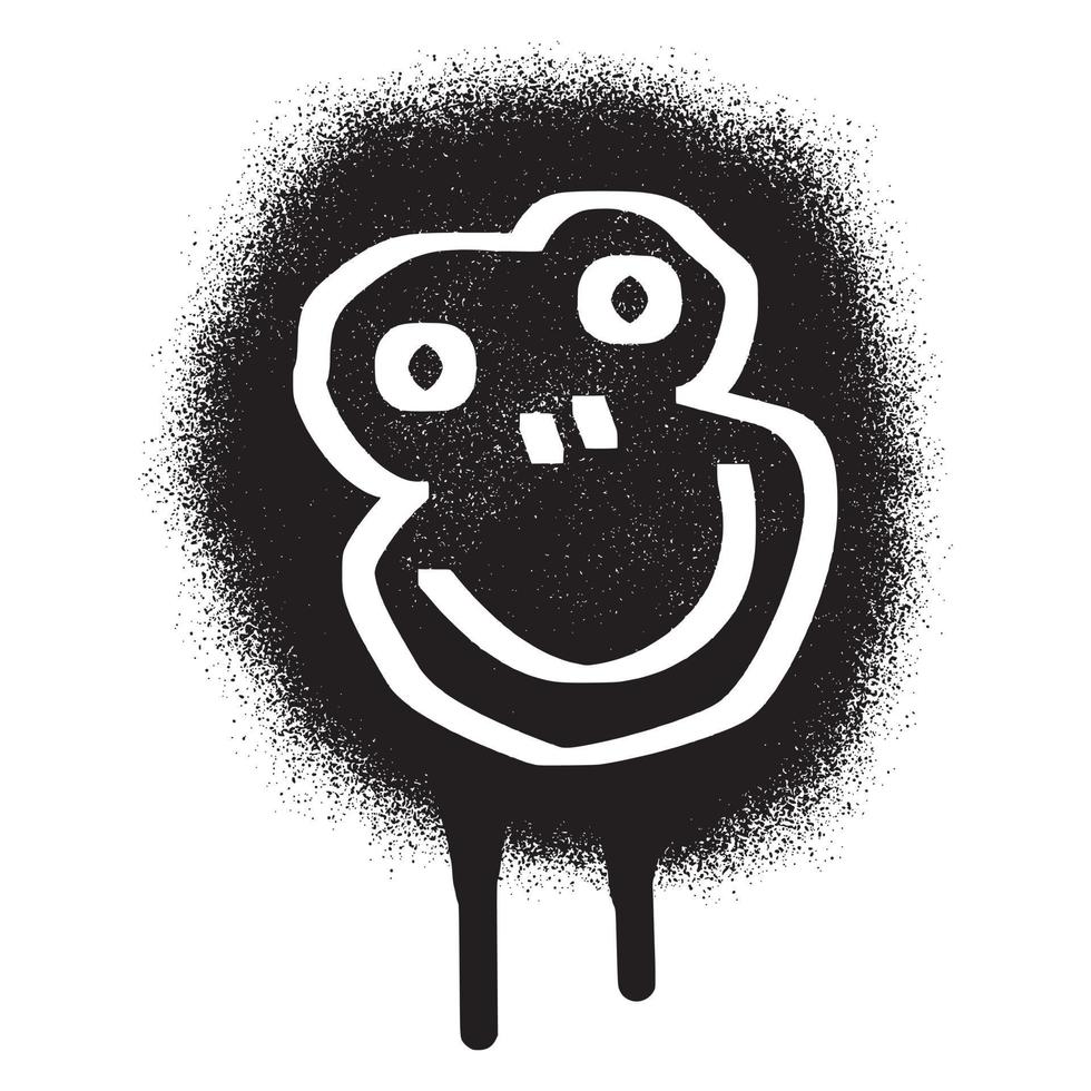 aap gezicht stencil graffiti met zwart verstuiven verf vector