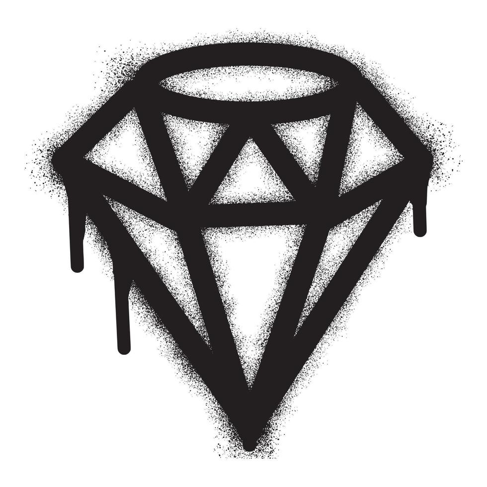 graffiti diamant met zwart verstuiven verf. vector