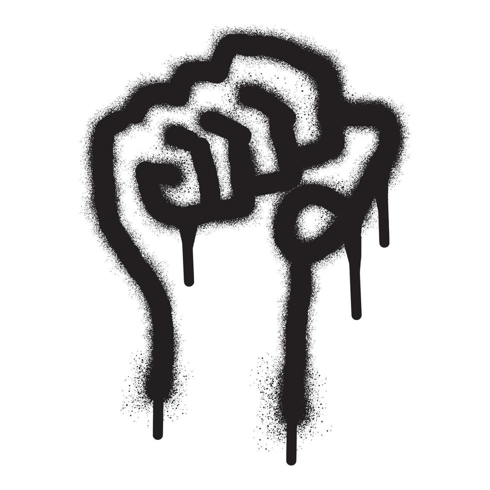 geest graffiti door verhogen vuist met zwart verstuiven verf. vector