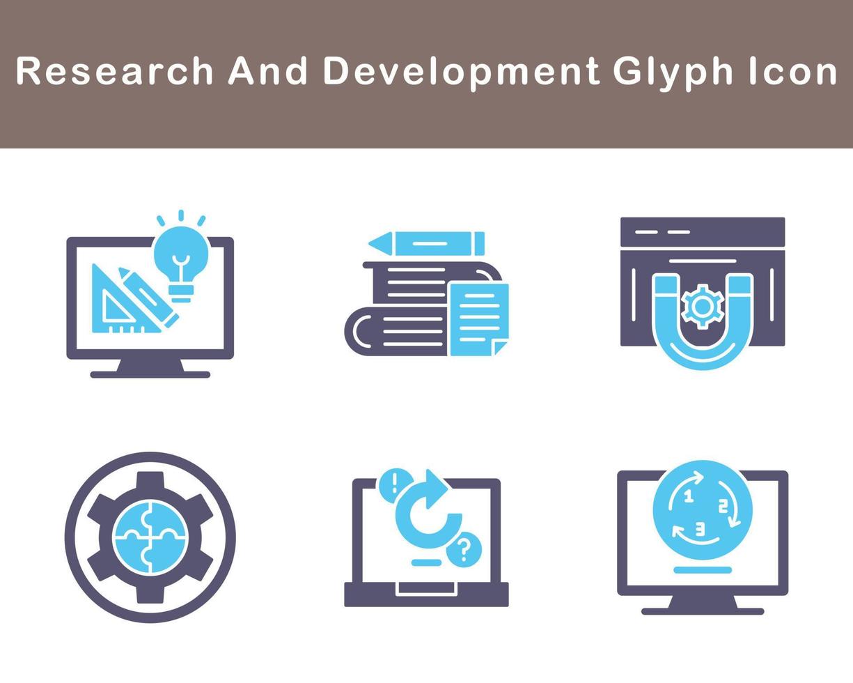 Onderzoek en ontwikkeling vector icoon reeks
