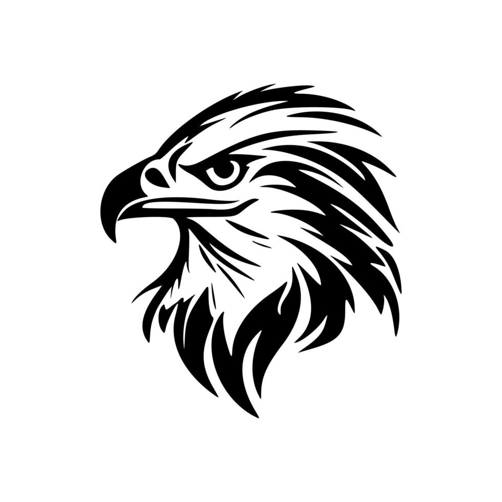 een illustratie van een adelaar, afgebeeld in zwart en wit. vector