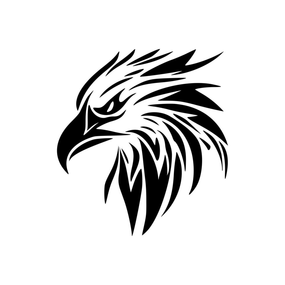 logo van een adelaar met zwart en wit kleuren vector