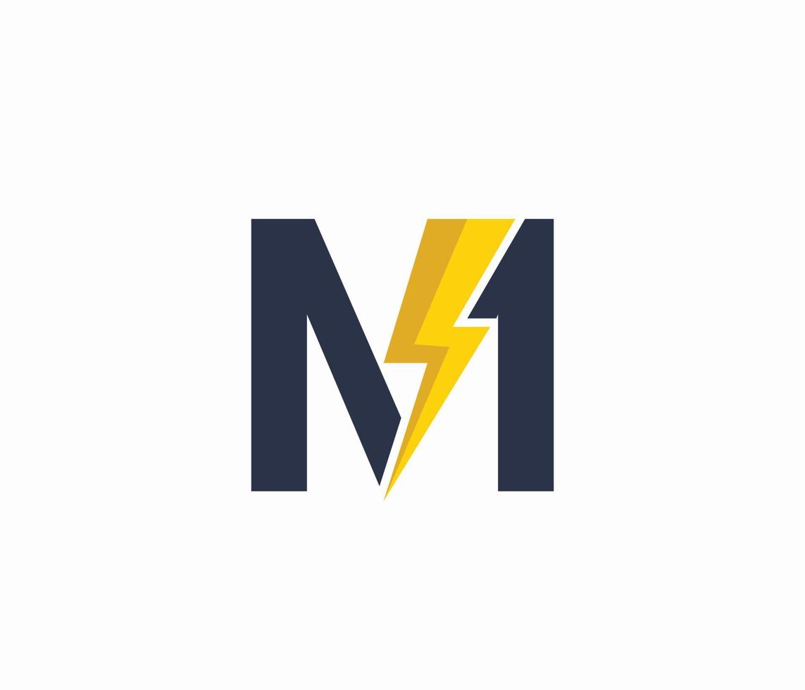 m energie logo of brief m elektrisch logo vector
