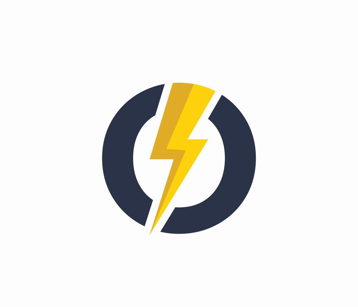 O energie logo of brief O elektrisch logo vector