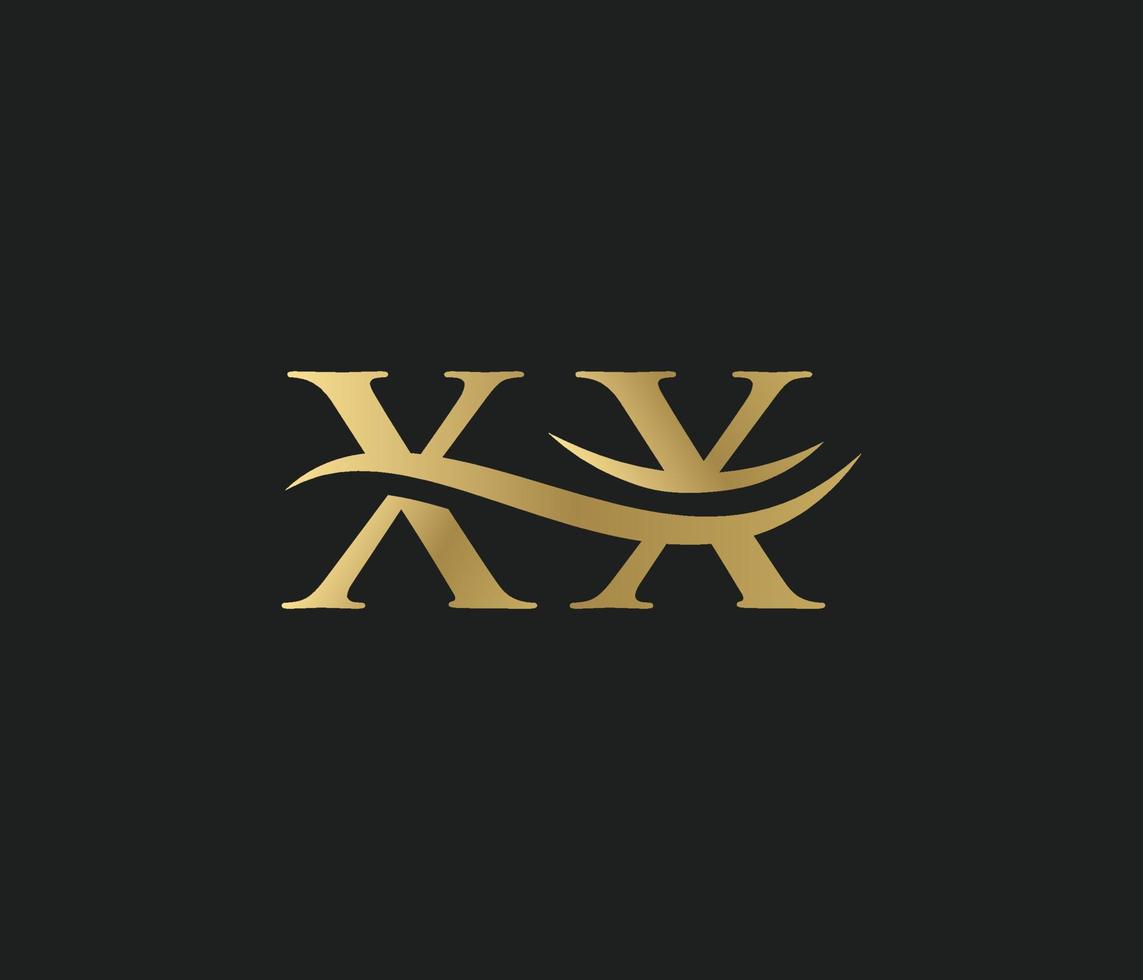 brief X X gekoppeld Golf logo vector