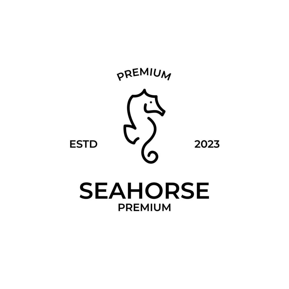 vlak zeepaardje logo ontwerp vector illustratie idee