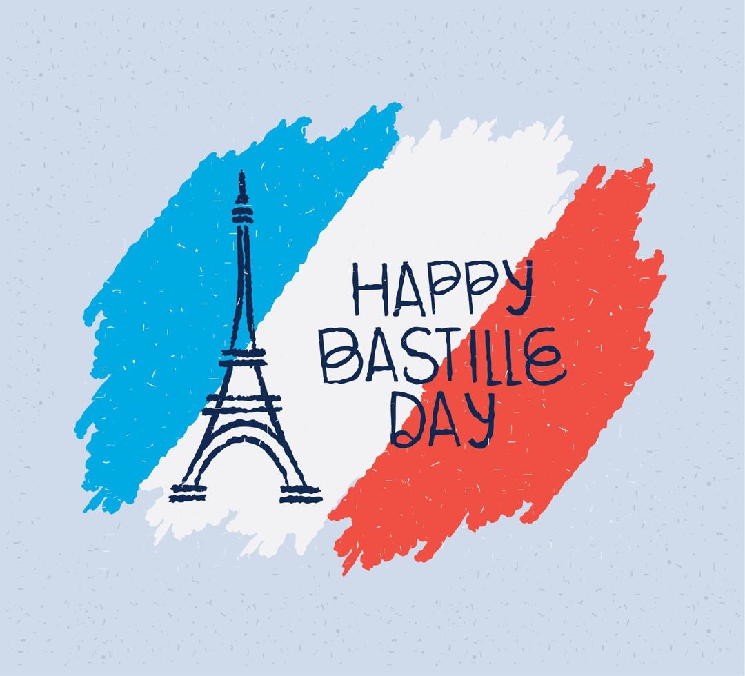 Bastille-dagkaart vector