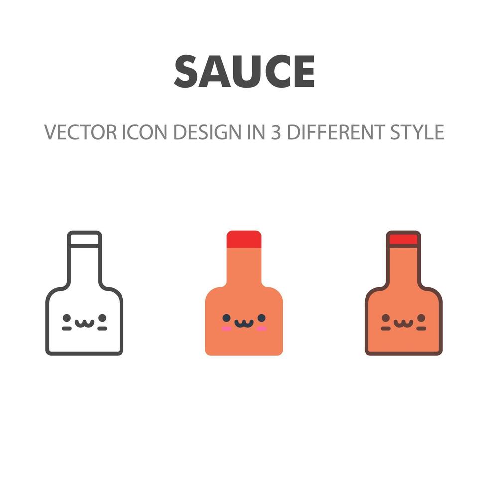 saus pictogram. kawai en leuke voedselillustratie. voor uw websiteontwerp, logo, app, ui. vectorafbeeldingen illustratie en bewerkbare beroerte. eps 10. vector