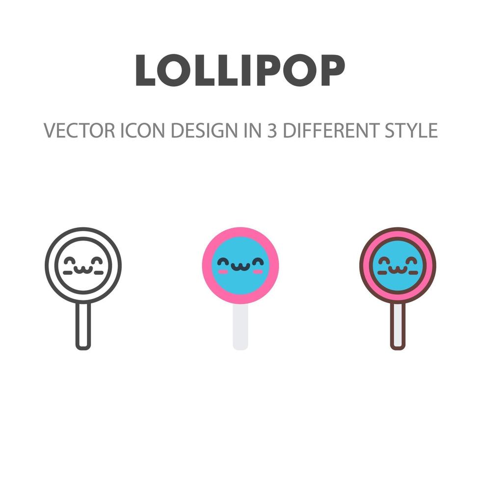 lolly pictogram. kawai en leuke voedselillustratie. voor uw websiteontwerp, logo, app, ui. vectorafbeeldingen illustratie en bewerkbare beroerte. eps 10. vector