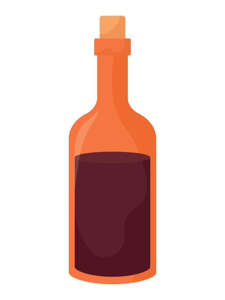 oranje wijnfles vector