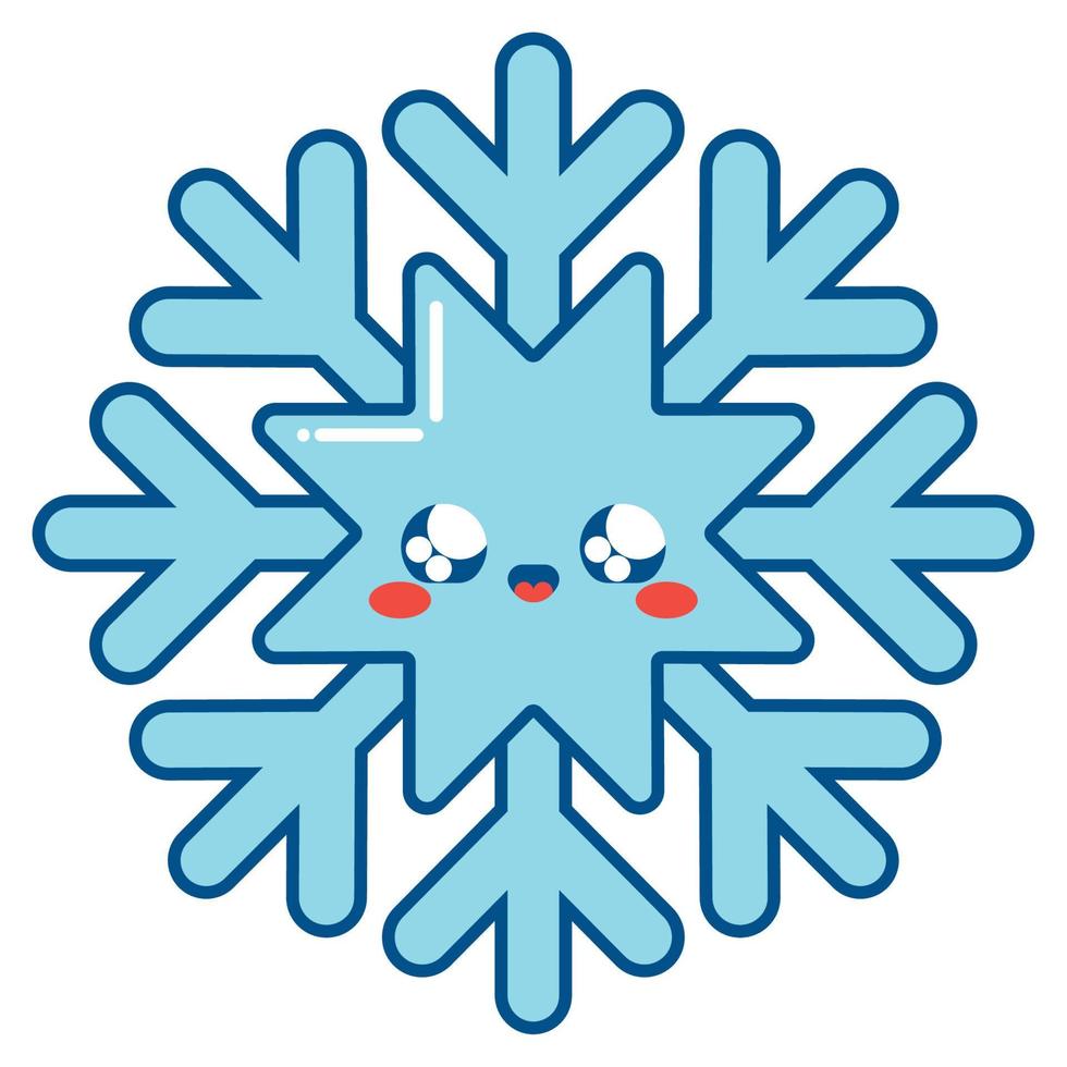 kawaii sneeuwvlok ontwerp vector