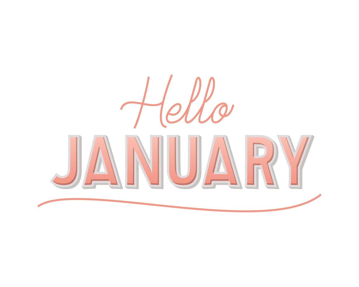 illustratie van Hallo januari vector