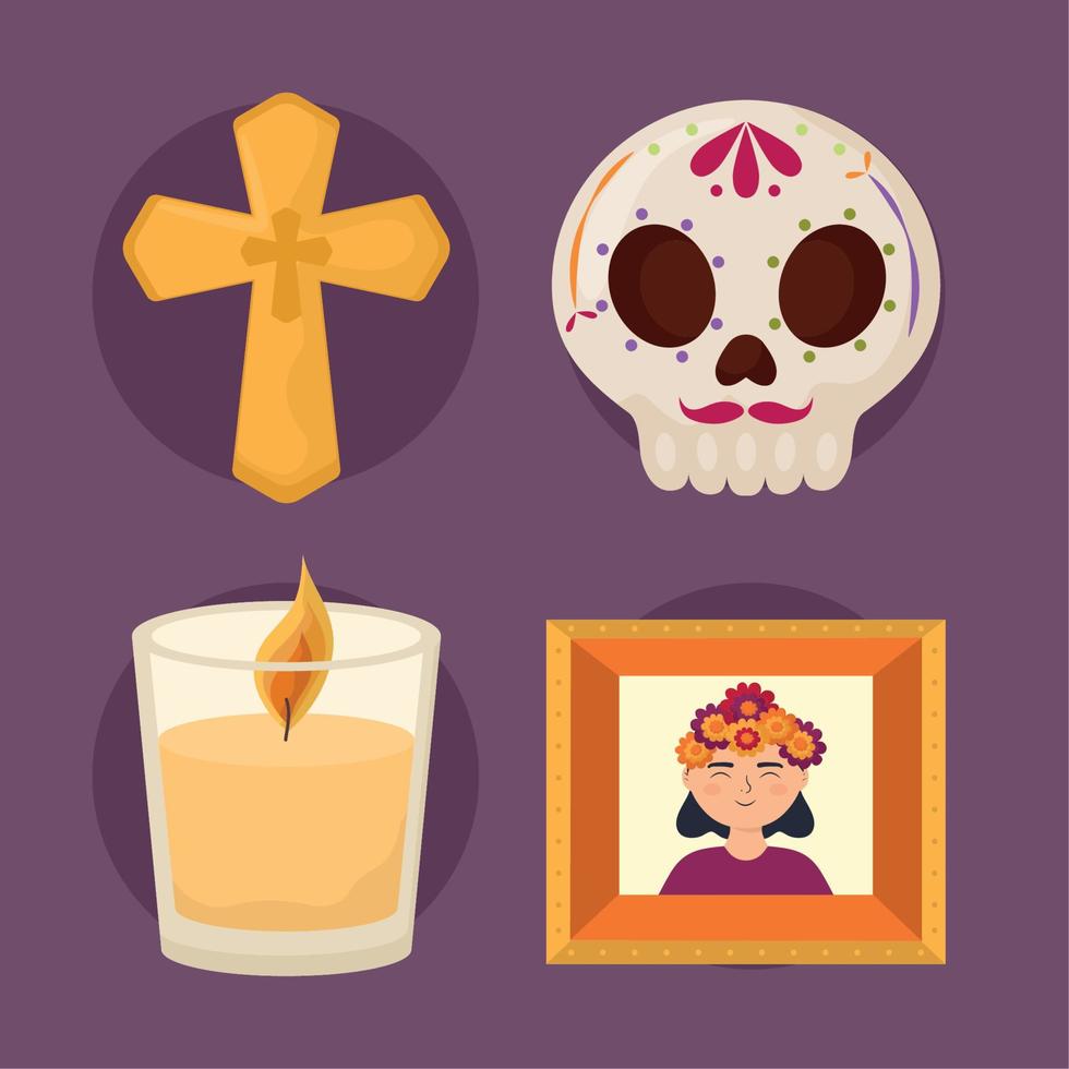 Muertos dag pictogrammen vector