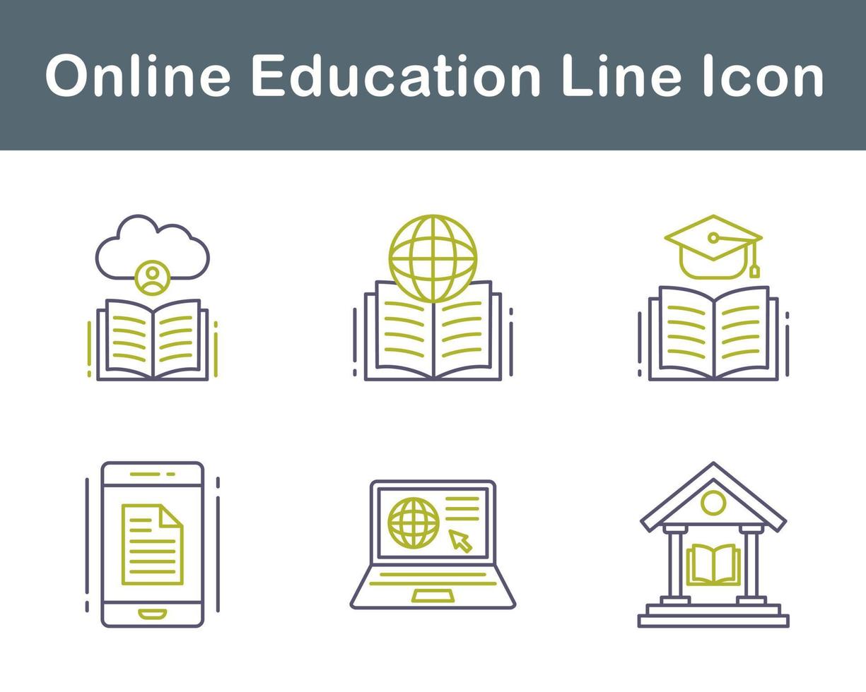 online onderwijs vector icoon reeks